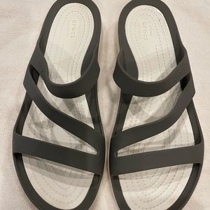 Crocs Comfort Slides gray/white